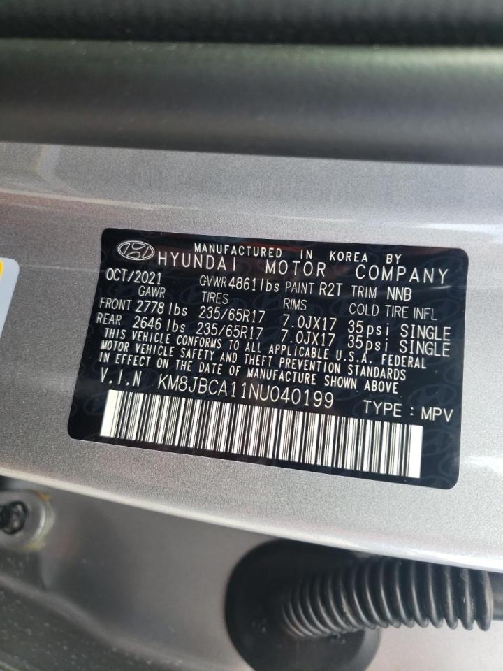 Photo 10 from auction – 2022 HYUNDAI TUCSON BLU with VIN KM8JBCA11NU040199