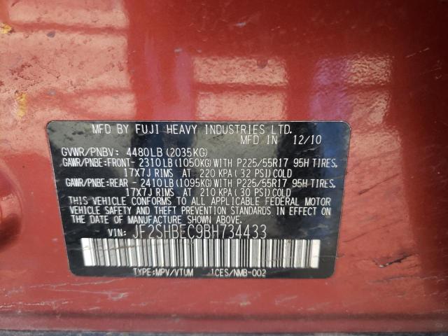 Photo 10 from auction – 2011 SUBARU FORESTER L with VIN JF2SHBEC9BH734433