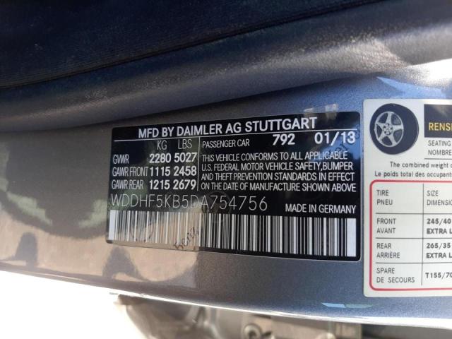 Photo 10 from auction – 2013 MERCEDES-BENZ E 350 with VIN WDDHF5KB5DA754756