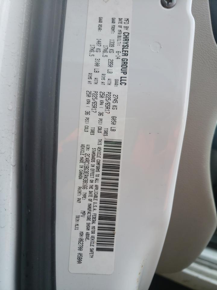 Photo 10 from auction – 2014 CHRYSLER TOWN & COU with VIN 2C4RC1BG3ER438166