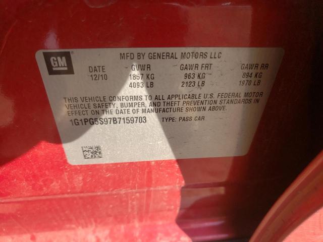 Photo 10 from auction – 2011 CHEVROLET CRUZE LT with VIN 1G1PG5S97B7159703