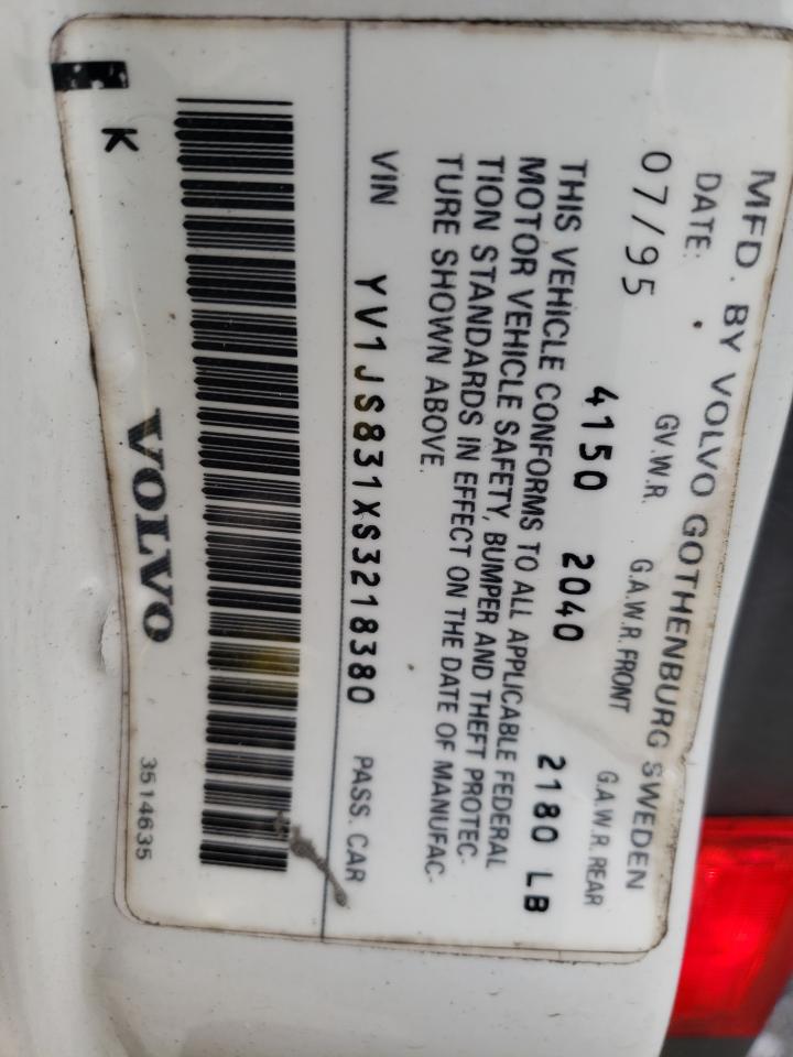 Photo 10 from auction – 1995 VOLVO 940 with VIN YV1JS831XS3218380