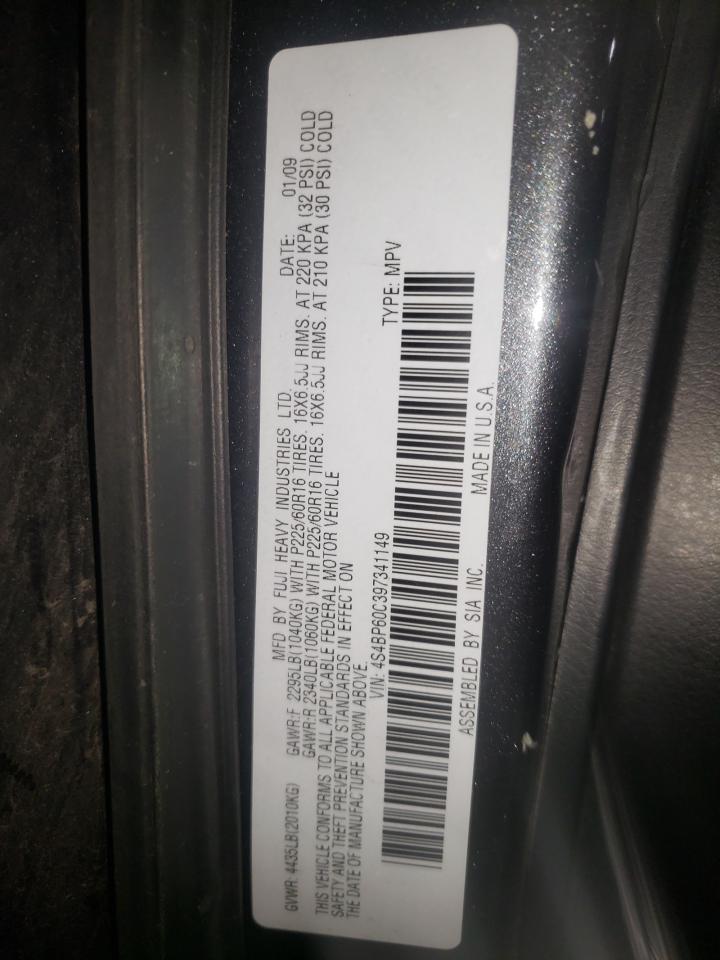 Photo 10 from auction – 2009 SUBARU OUTBACK with VIN 4S4BP60C397341149
