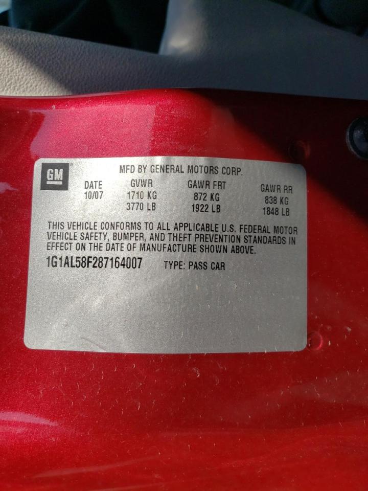 Photo 10 from auction – 2008 CHEVROLET COBALT LT with VIN 1G1AL58F287164007