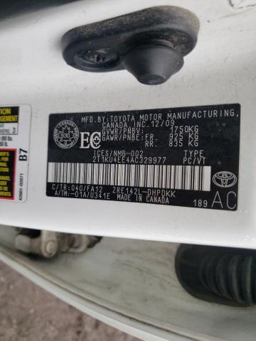 Photo 10 from auction – 2010 TOYOTA COROLLA MA with VIN 2T1KU4EE4AC329977