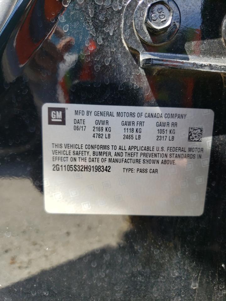 Photo 10 from auction – 2017 CHEVROLET IMPALA LT with VIN 2G1105S32H9198342