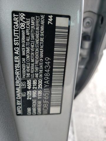 Photo 10 from auction – 2000 MERCEDES-BENZ E 320 with VIN WDBJF65J1YA984349
