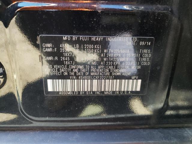 Photo 10 from auction – 2015 SUBARU OUTBACK 3. with VIN 4S4BSELCXF3227107