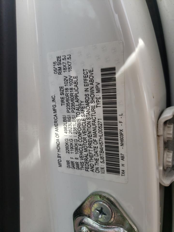 Photo 10 from auction – 2017 ACURA RDX TECHNO with VIN 5J8TB4H57HL005271