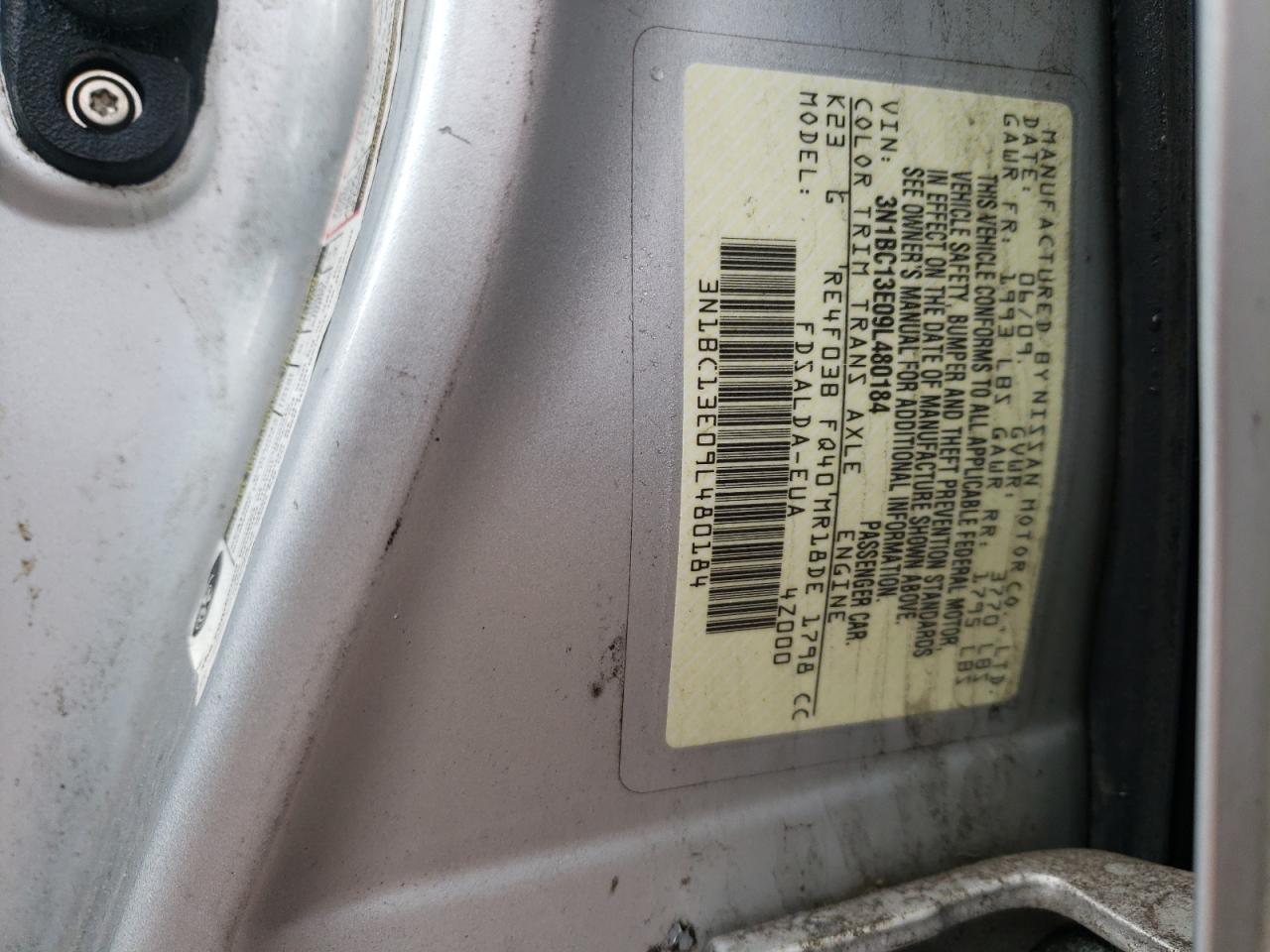 Photo 10 from auction – 2009 NISSAN VERSA S with VIN 3N1BC13E09L480184