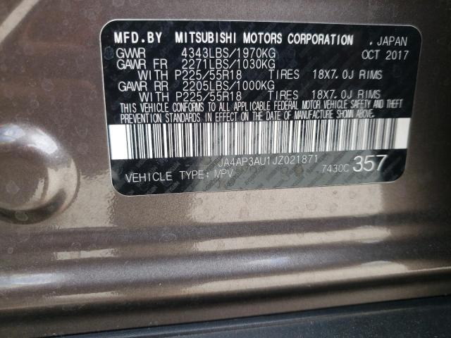 Photo 10 from auction – 2018 MITSUBISHI OUTLANDER with VIN JA4AP3AU1JZ021871