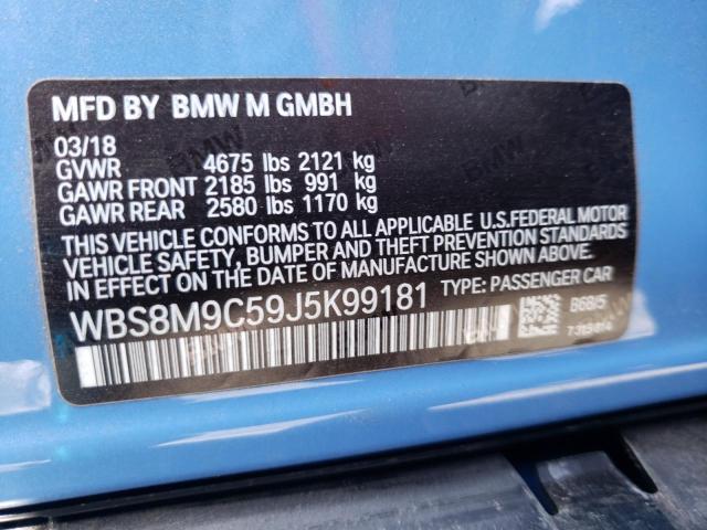 Photo 10 from auction – 2018 BMW M3 with VIN WBS8M9C59J5K99181
