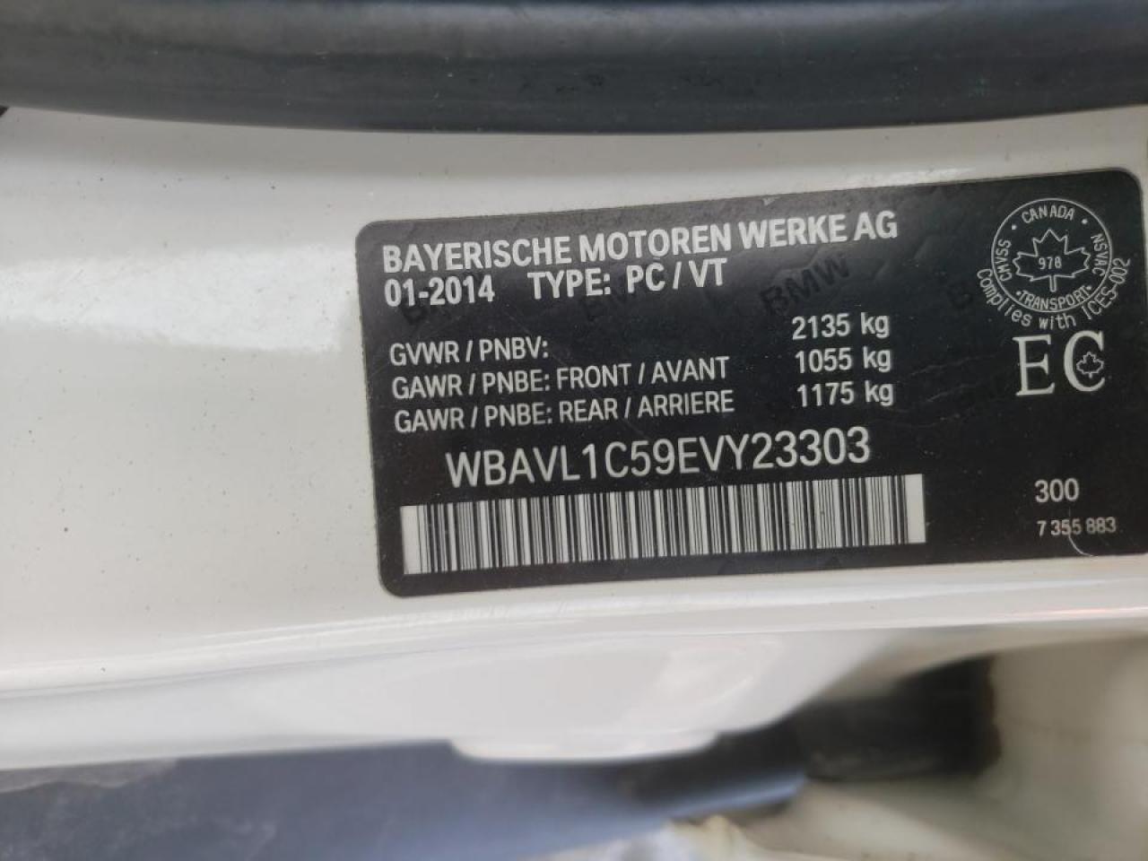 Photo 10 from auction – 2014 BMW X1 XDRIVE2 with VIN WBAVL1C59EVY23303