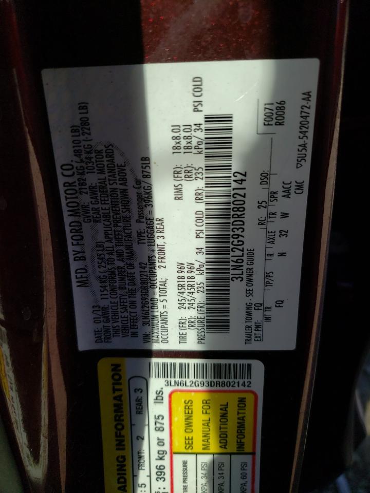 Photo 10 from auction – 2013 LINCOLN MKZ with VIN 3LN6L2G93DR802142