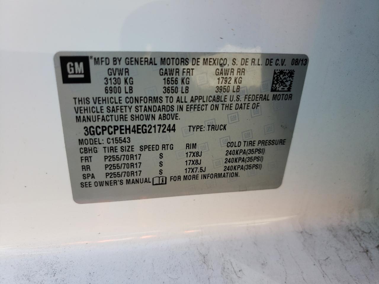Photo 10 from auction – 2014 CHEVROLET SILVERADO with VIN 3GCPCPEH4EG217244