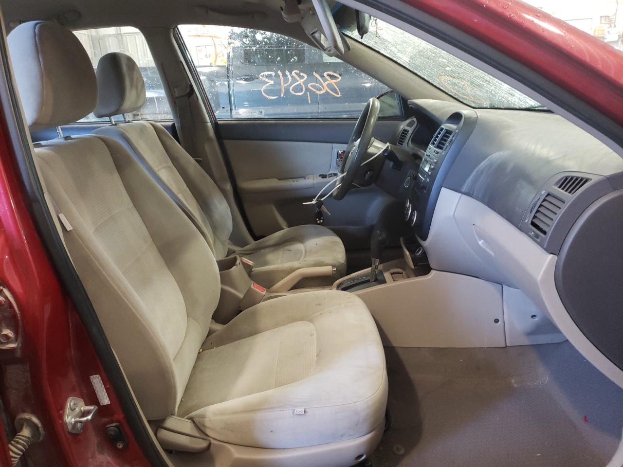 Photo 5 from auction – 2008 KIA SPECTRA EX with VIN KNAFE121385509387