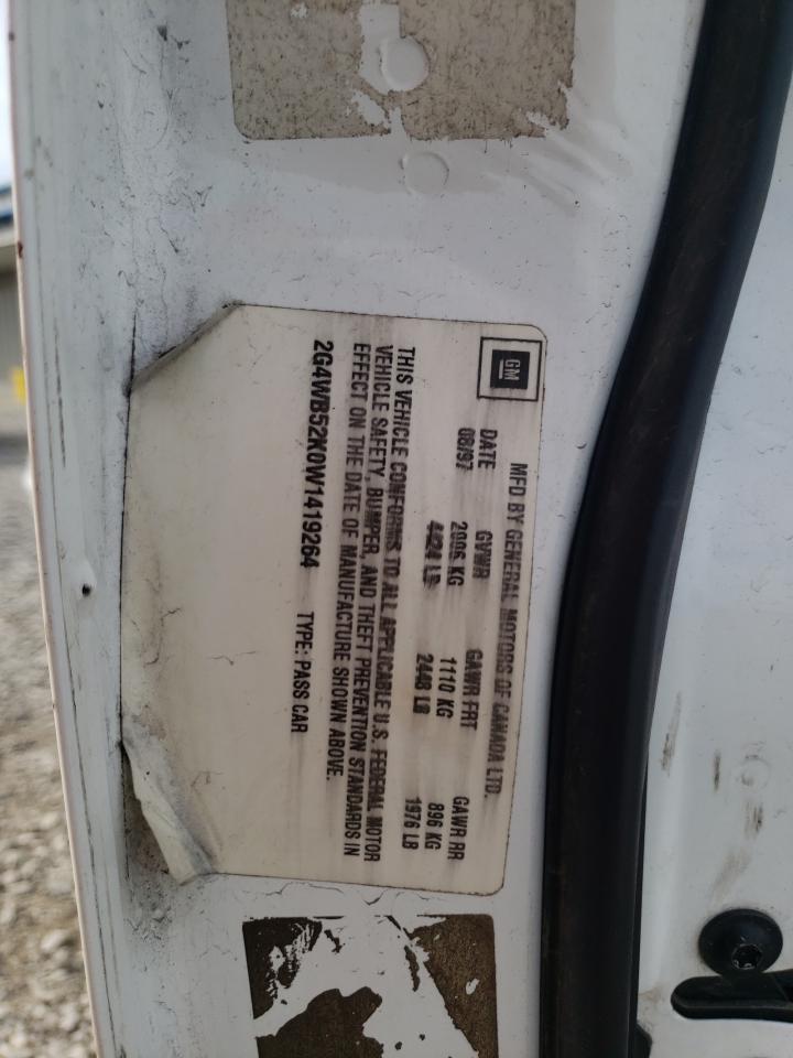 Photo 10 from auction – 1998 BUICK REGAL LS with VIN 2G4WB52K0W1419264