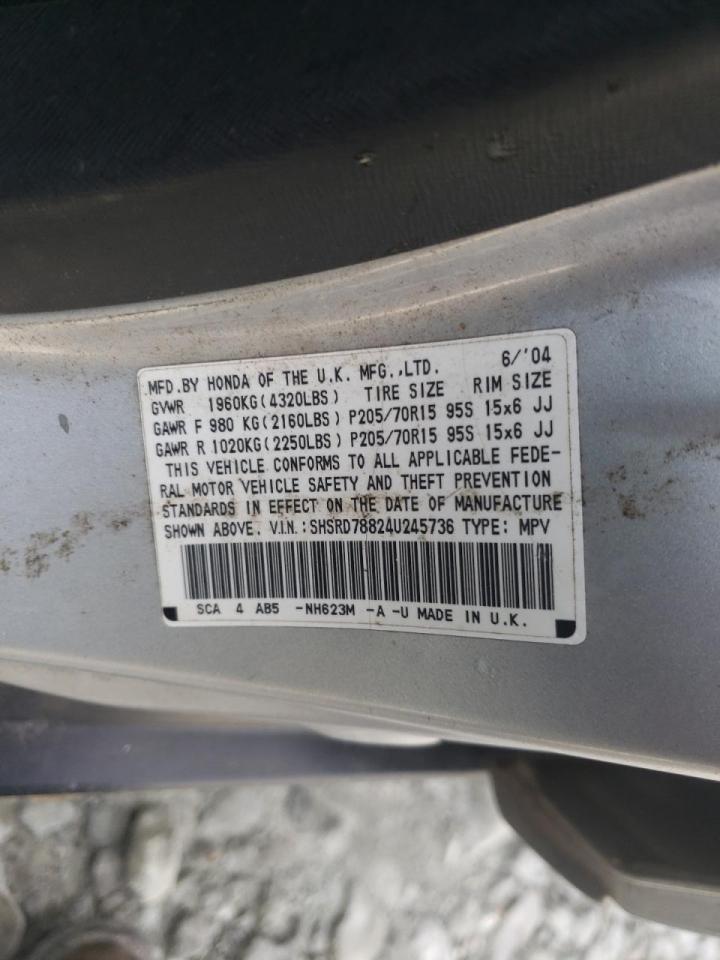 Photo 10 from auction – 2004 HONDA CR-V EX with VIN SHSRD78824U245736