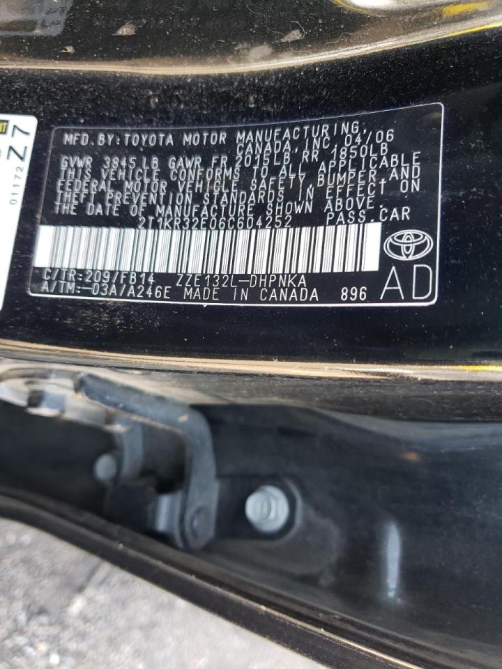 Photo 10 from auction – 2006 TOYOTA COROLLA MA with VIN 2T1KR32E06C604252