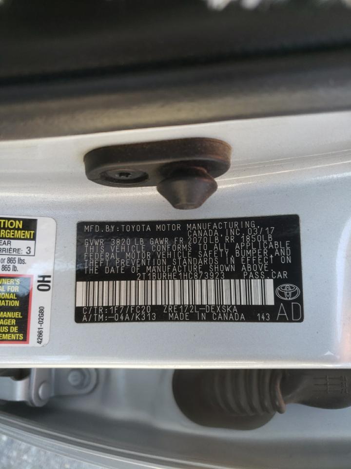 Photo 10 from auction – 2017 TOYOTA COROLLA L with VIN 2T1BURHE1HC873923