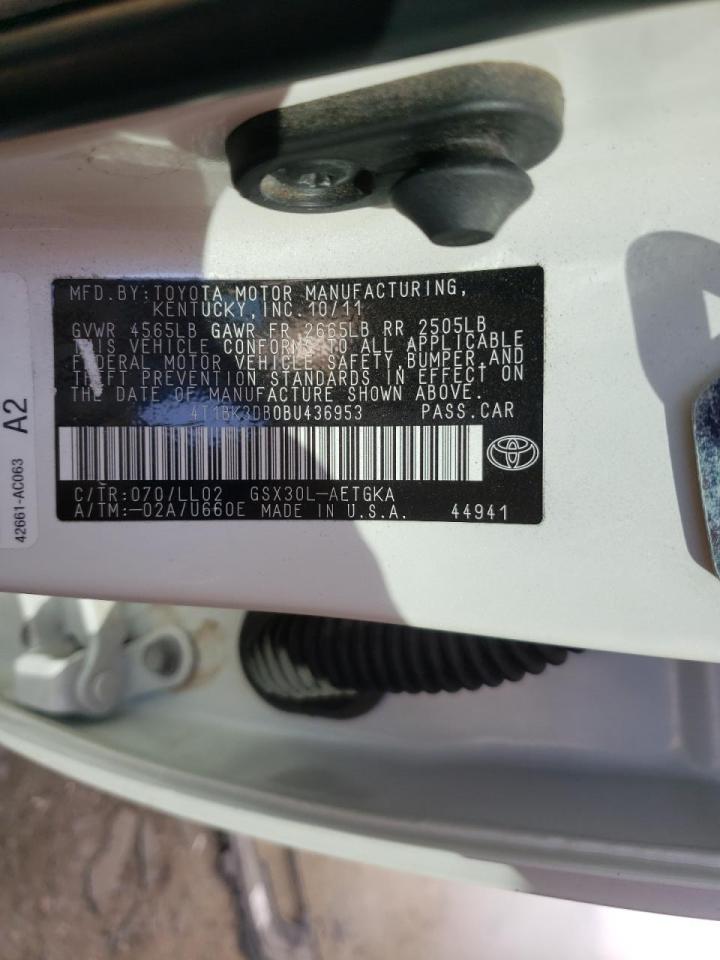Photo 10 from auction – 2011 TOYOTA AVALON BAS with VIN 4T1BK3DB0BU436953