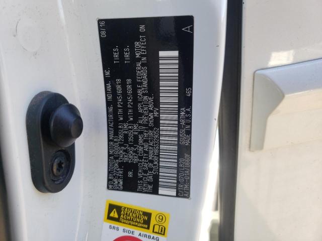 Photo 10 from auction – 2016 TOYOTA HIGHLANDER with VIN 5TDJKRFH8GS329052