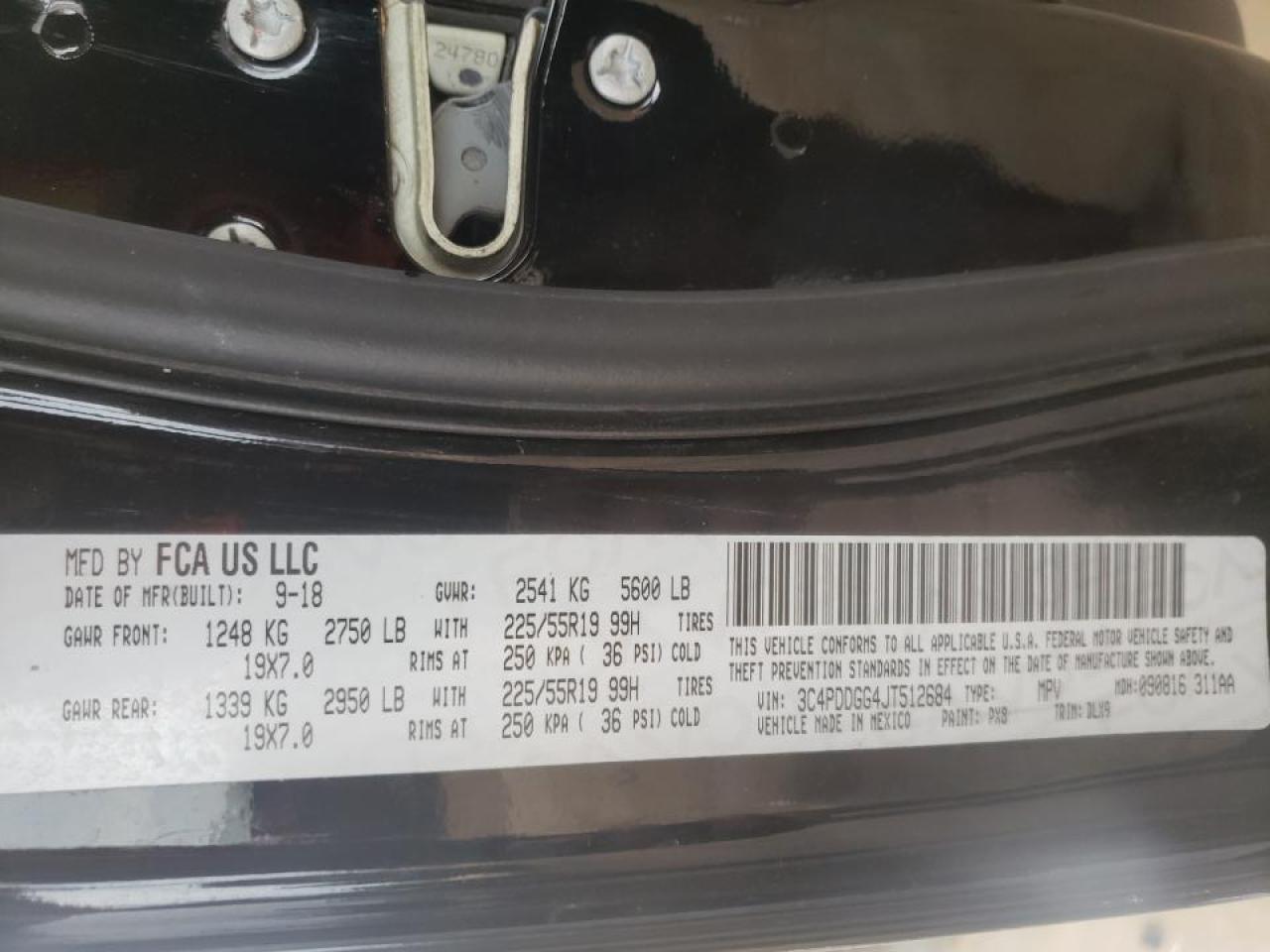 Photo 10 from auction – 2018 DODGE JOURNEY CR with VIN 3C4PDDGG4JT512684