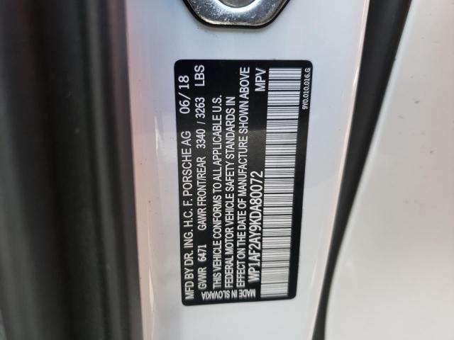 Photo 10 from auction – 2019 PORSCHE CAYENNE TU with VIN WP1AF2AY9KDA80072