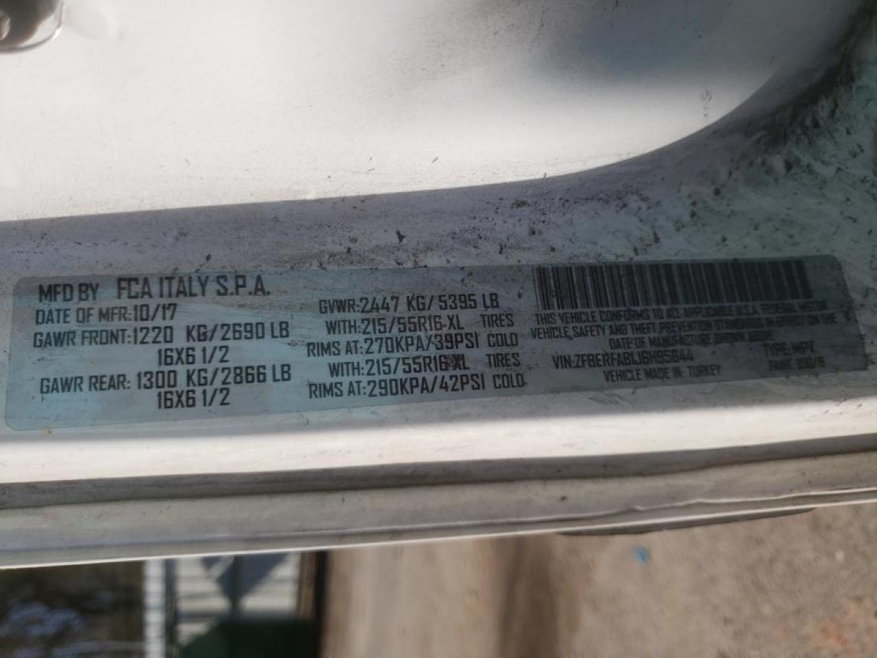 Photo 10 from auction – 2018 RAM PROMASTER with VIN ZFBERFAB1J6H95644