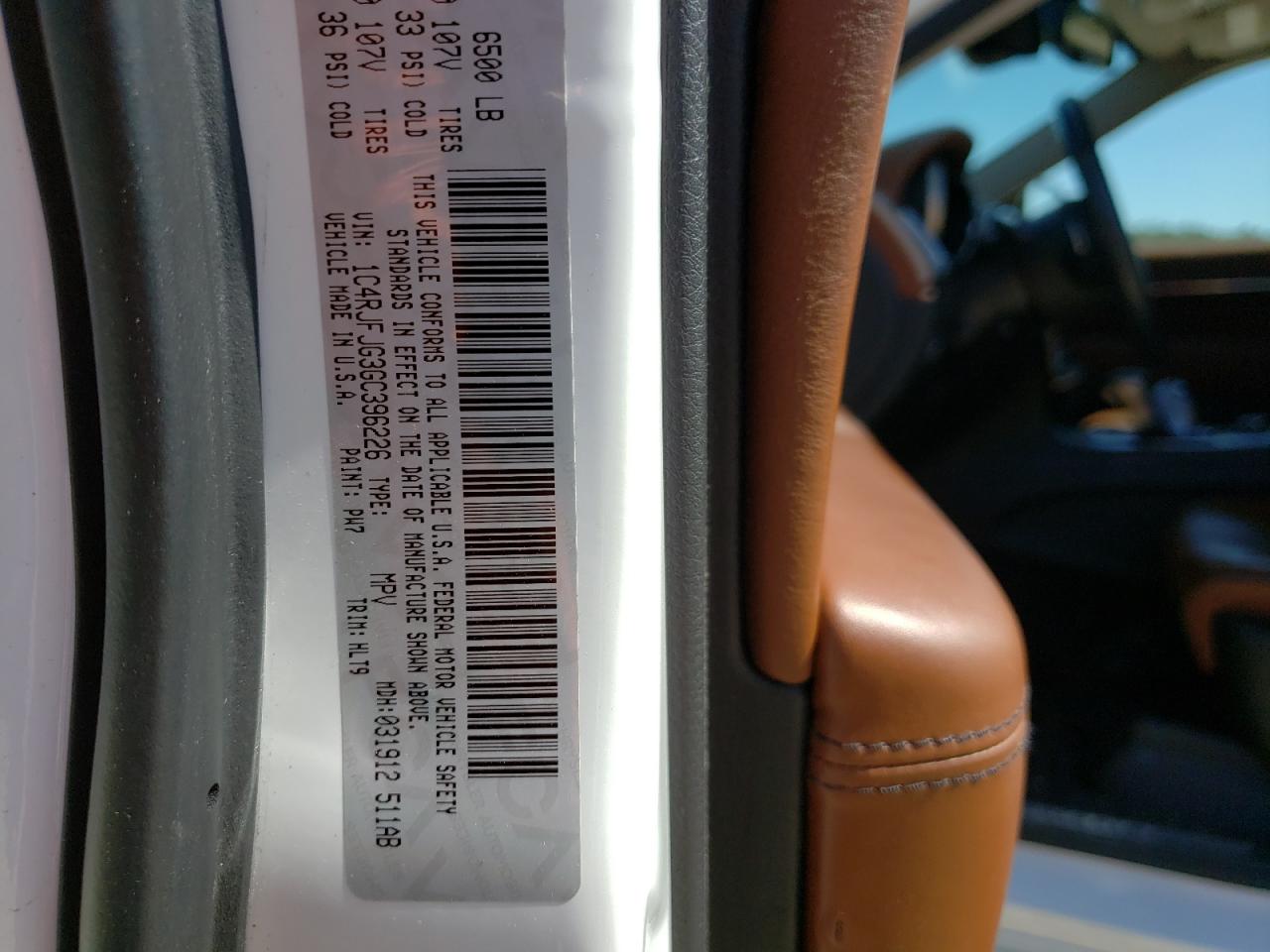 Photo 10 from auction – 2016 JEEP GRAND CHER with VIN 1C4RJFJG3GC396226