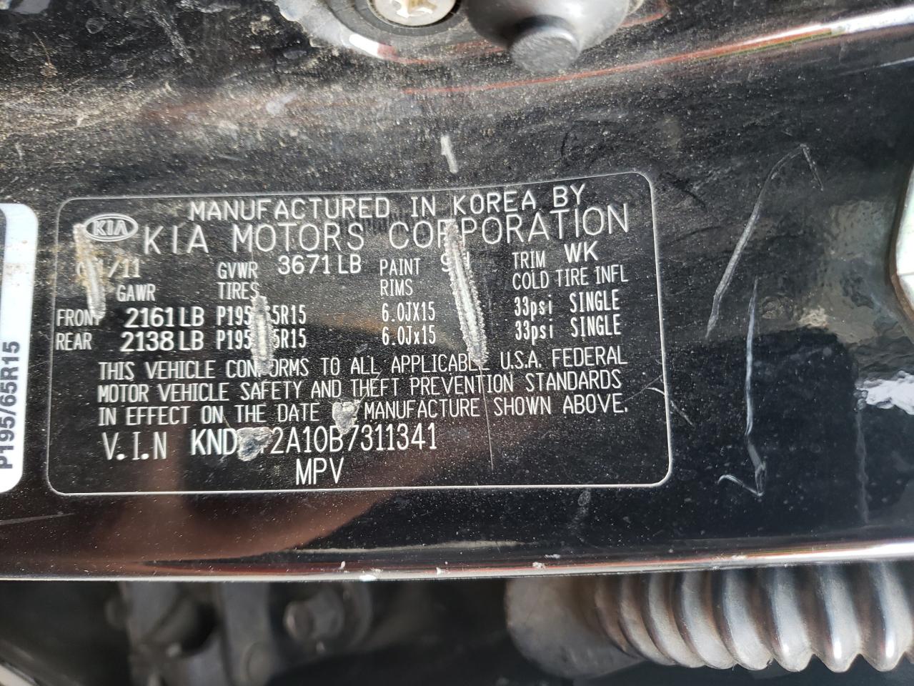 Photo 10 from auction – 2011 KIA SOUL with VIN KNDJT2A10B7311341