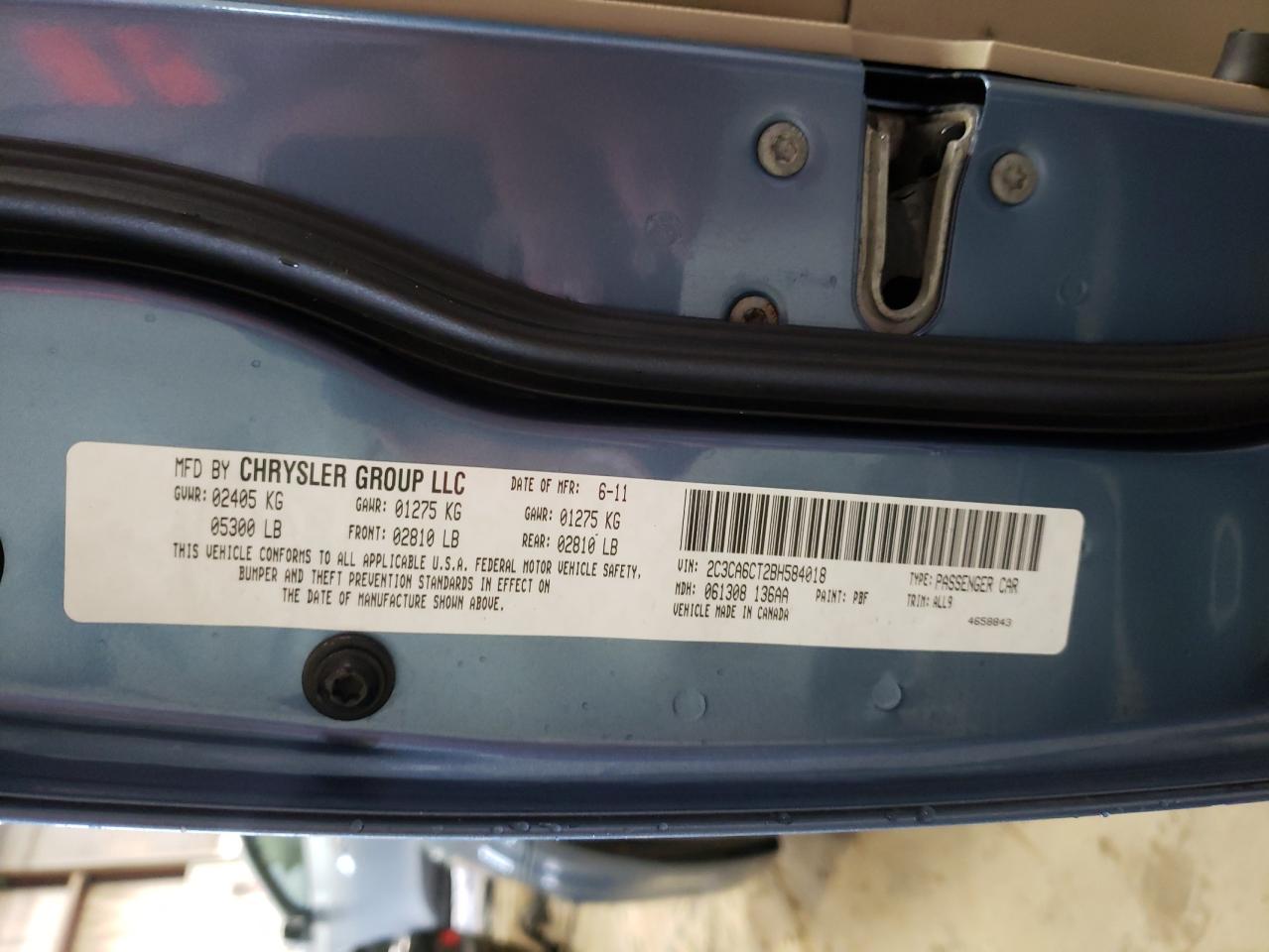 Photo 10 from auction – 2011 CHRYSLER 300C with VIN 2C3CA6CT2BH584018