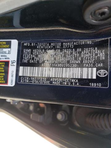 Photo 10 from auction – 2013 TOYOTA CAMRY L with VIN 4T1BF1FK9DU295230