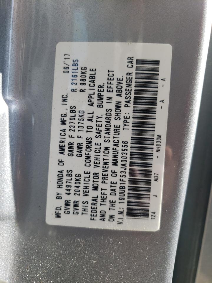 Photo 10 from auction – 2018 ACURA TLX TECH with VIN 19UUB1F53JA003556
