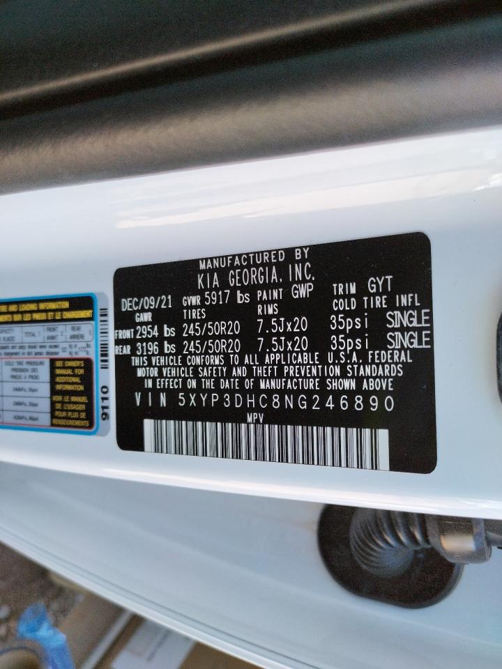 Photo 10 from auction – 2022 KIA TELLURIDE with VIN 5XYP3DHC8NG246890