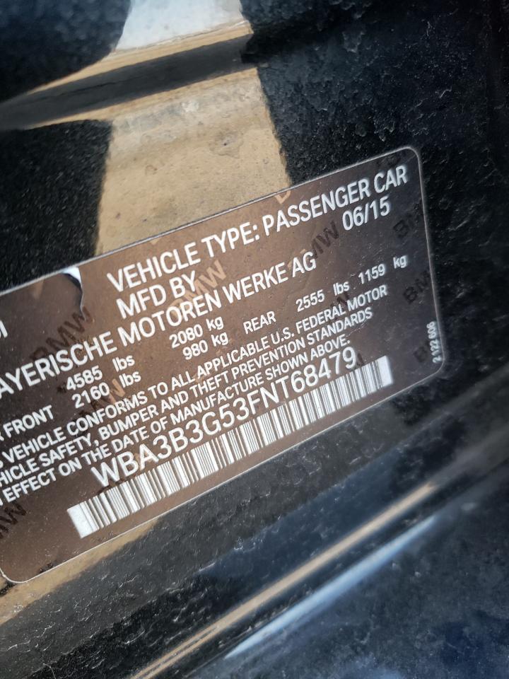 Photo 10 from auction – 2015 BMW 328 XI with VIN WBA3B3G53FNT68479