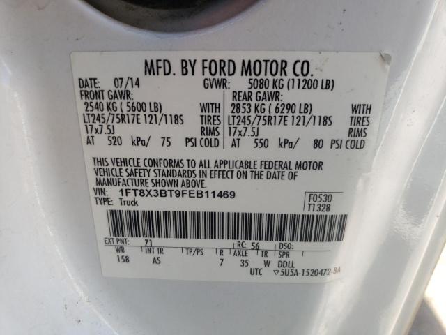 Photo 10 from auction – 2015 FORD F350 SUPER with VIN 1FT8X3BT9FEB11469