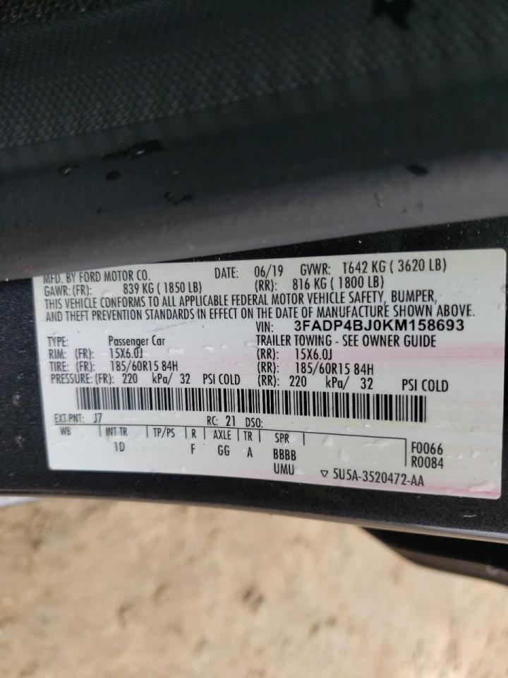 Photo 10 from auction – 2019 FORD FIESTA SE with VIN 3FADP4BJ0KM158693