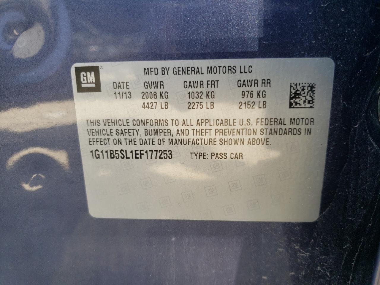Photo 10 from auction – 2014 CHEVROLET MALIBU LS with VIN 1G11B5SL1EF177253
