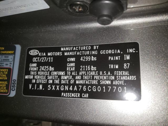 Photo 10 from auction – 2012 KIA OPTIMA EX with VIN 5XXGN4A76CG017701
