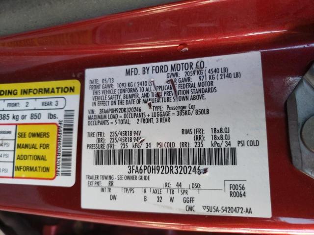 Photo 10 from auction – 2013 FORD FUSION SE with VIN 3FA6P0H92DR320246