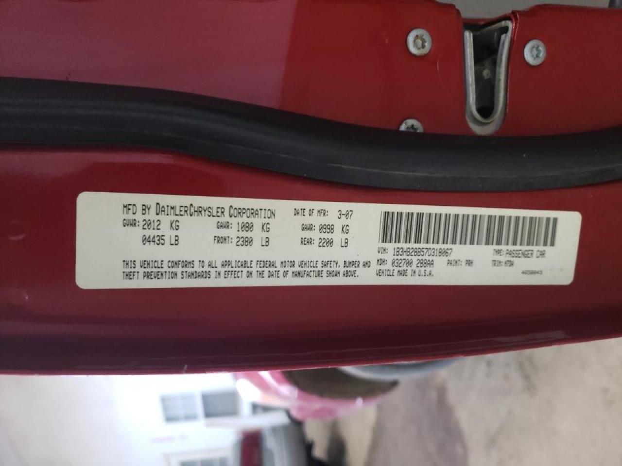 Photo 10 from auction – 2007 DODGE CALIBER with VIN 1B3HB28B57D318067