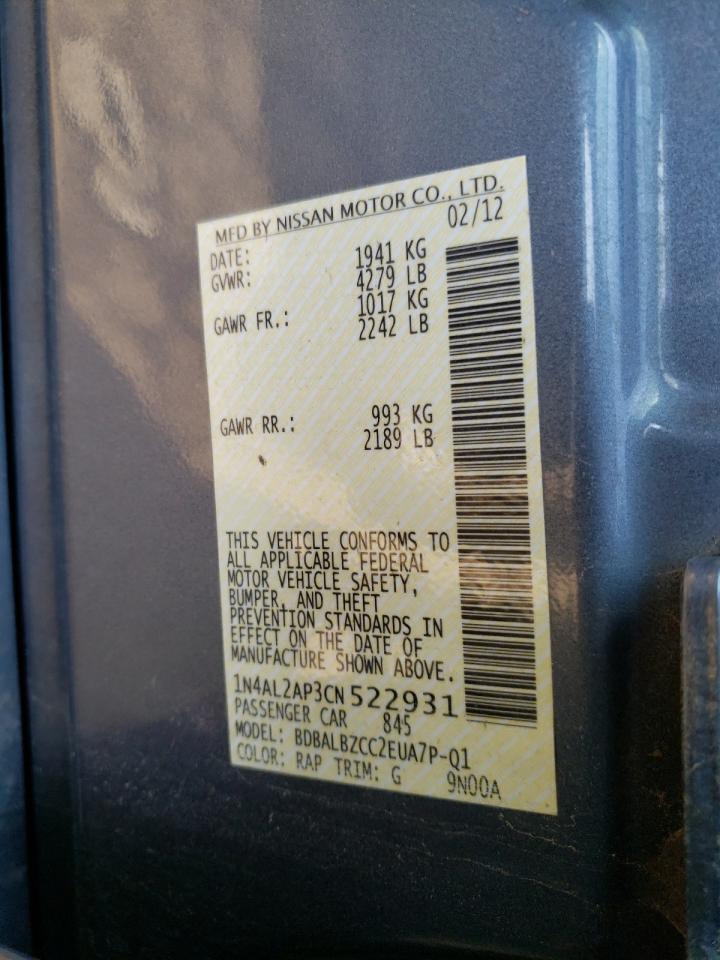 صورة رقم 10 من المزاد - 2012 NISSAN ALTIMA BAS مع VIN 1N4AL2AP3CN522931