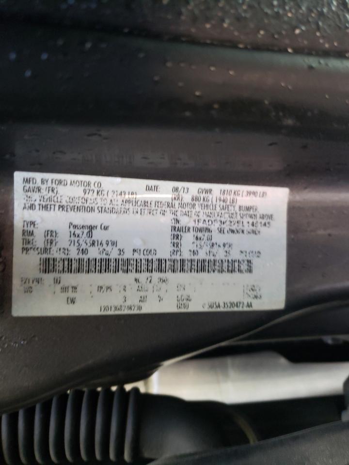 Photo 10 from auction – 2014 FORD FOCUS SE with VIN 1FADP3K22EL145145