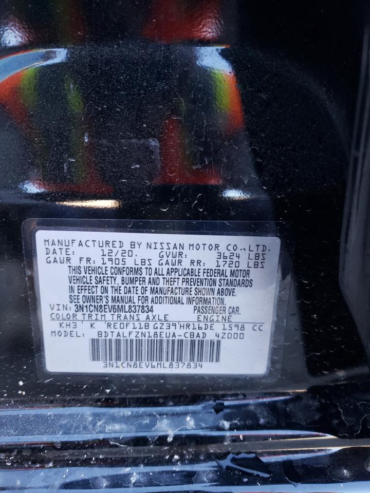 Photo 10 from auction – 2021 NISSAN VERSA SV with VIN 3N1CN8EV6ML837834