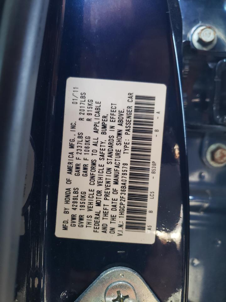 Photo 10 from auction – 2011 HONDA ACCORD LX with VIN 1HGCP2F36BA079579