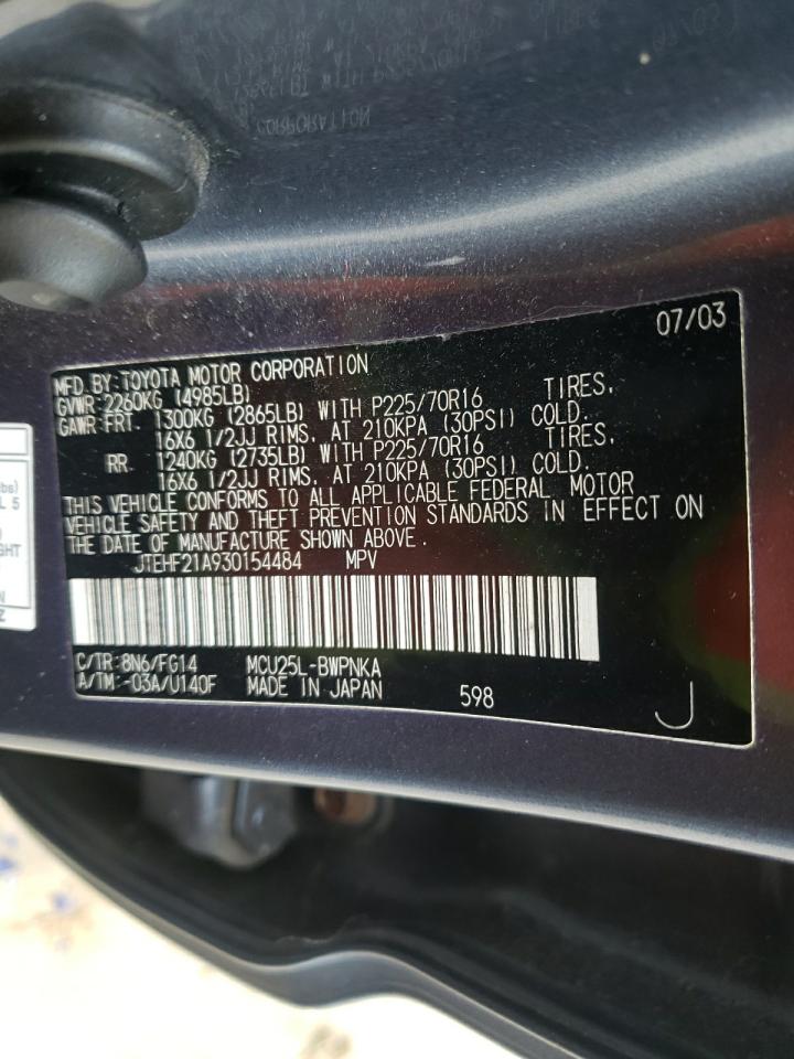 Photo 10 from auction – 2003 TOYOTA HIGHLANDER with VIN JTEHF21A930154484