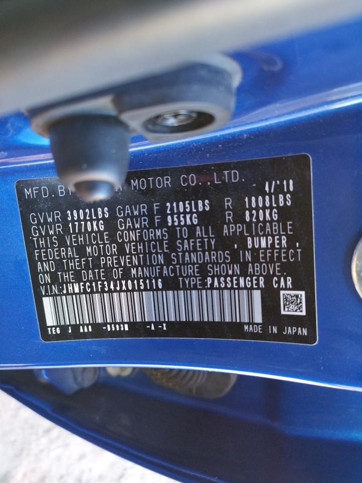 Photo 10 from auction – 2018 HONDA CIVIC EX with VIN JHMFC1F34JX015116