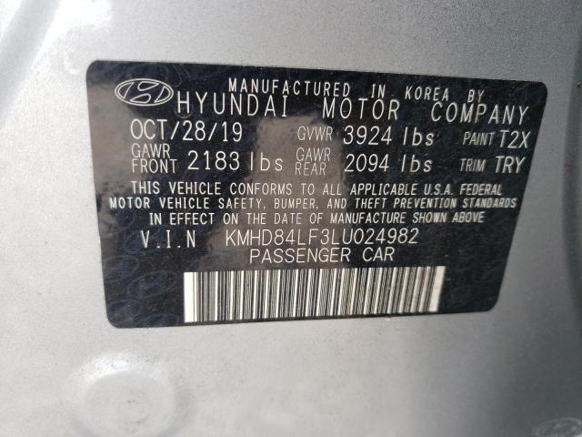 Photo 10 from auction – 2020 HYUNDAI ELANTRA with VIN KMHD84LF3LU024982