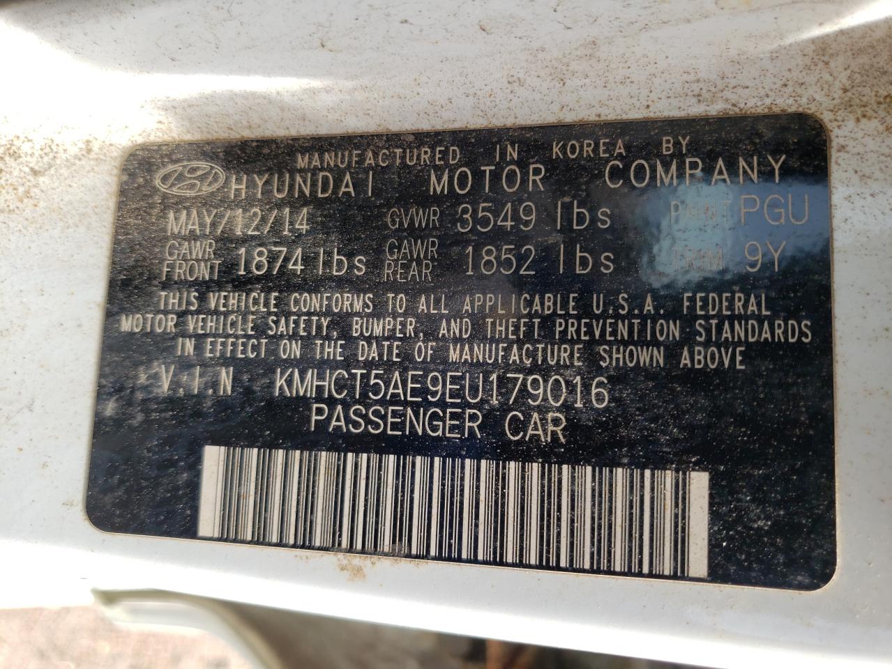 Photo 10 from auction – 2014 HYUNDAI ACCENT GLS with VIN KMHCT5AE9EU179016